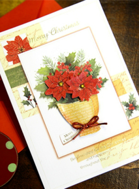 韩国进口from&to 圣诞立体贺卡 圣诞花盆(FS1010-1)