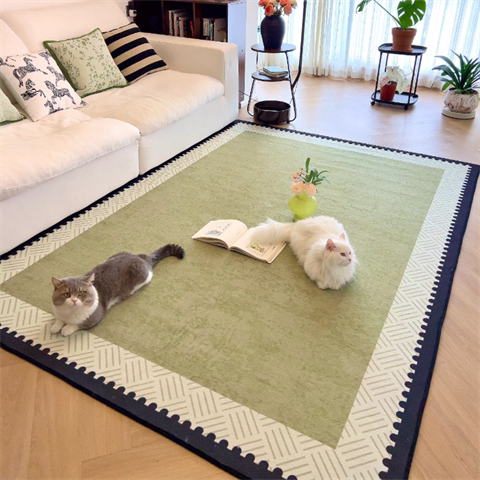 法式高级感客厅地毯家用全铺防滑耐脏垫子卧室防猫抓天鹅绒大地毯
