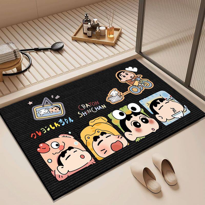 蜡笔小新漫画浴室门口卫生间地垫硅藻泥吸水脚垫防滑速干地毯新款,居家布艺,家用脚垫,淘宝优惠券,粉丝福利购,淘宝优惠卷