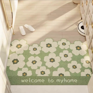 入户门垫PVC丝圈地垫可裁剪花朵家用进门鞋垫子耐脏防滑门口脚垫