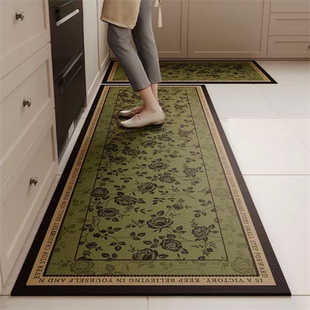 美式 复古厨房专用地垫吸水吸油防滑垫耐脏家用硅藻泥脚垫长条地毯