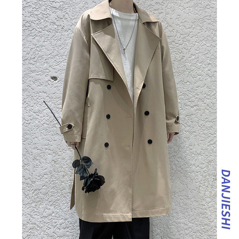 春季2026中长款风衣双排扣韩版宽松男士外套时尚百搭