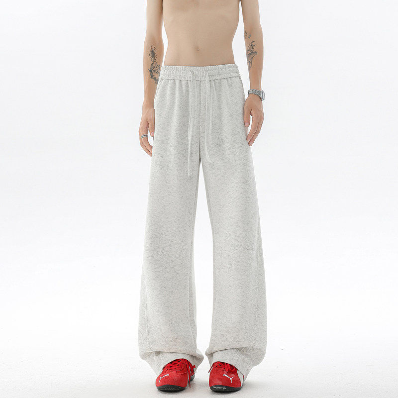 重磅弯刀卫裤男美式高街微喇休闲宽松直筒运动裤潮流设计