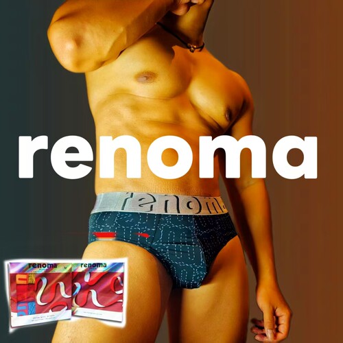 renoma 60周年男士内裤冰丝印花三角裤男士低腰时尚U凸三角裤