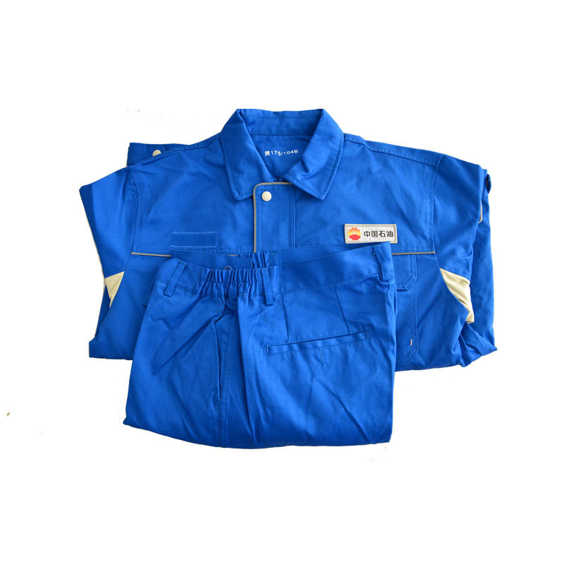 中石油新款春蒙防静电工作服加油站化工行业春秋款防护服工作套装