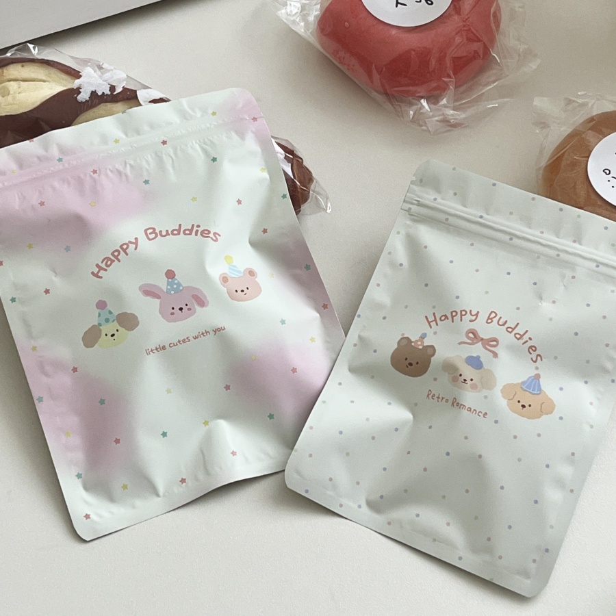 ins小熊自封袋文创礼品打包袋可爱包装袋糖果袋高颜值哑光礼品袋