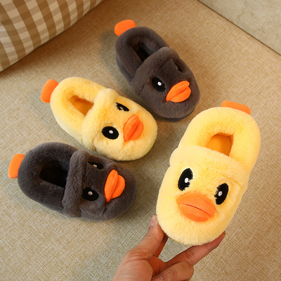 小孩包跟保暖防滑儿童棉拖鞋