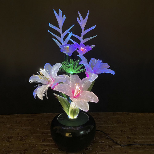 盆景LED七彩莲花灯佛前