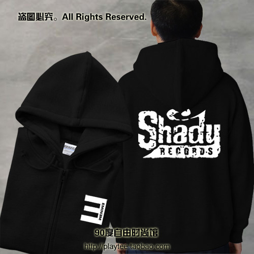 eminem阿姆 纯棉宽松有大码开衫拉链连帽帽衫男卫衣