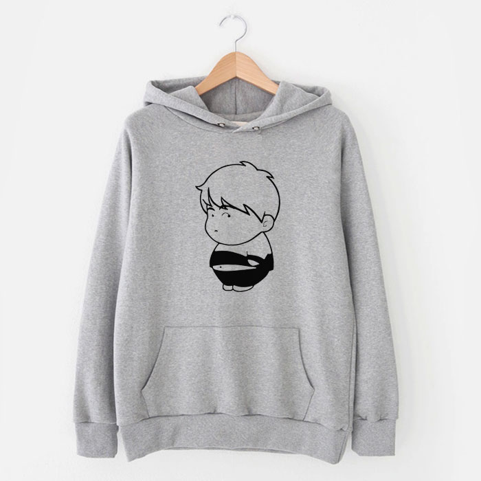 肥仔纯棉厚实大码秋冬套头帽衫