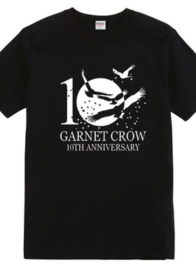 日本garnet crow中村由利音乐黑色220克透气优质纯棉圆领短袖汗衫