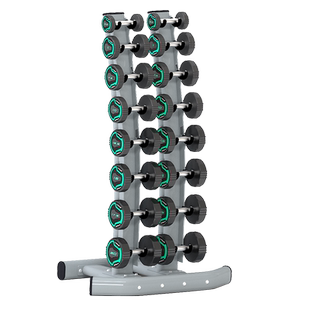 包胶哑铃套装组合5kg10一对高端商用固定式实心铁纯钢家用哑铃架