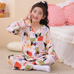 kuromi库洛米3泡泡棉4女孩儿童5春秋6岁睡衣长袖睡裤长裤两件套装