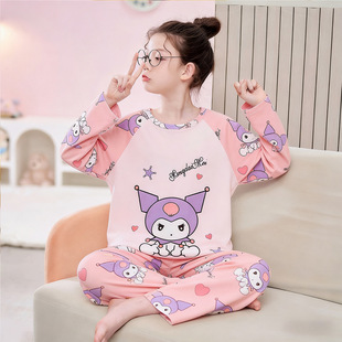 kuromi库洛米儿童睡衣女孩春秋夏天2026年新款 空调房家居服 大童装