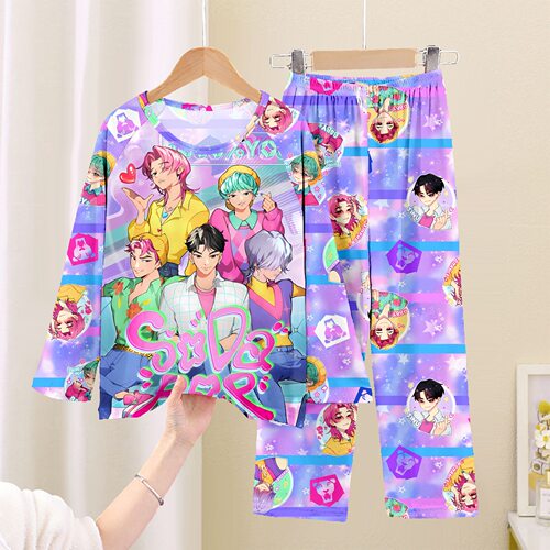 套头睡衣女童中大儿童春秋2026新款猎魔女团家居服女孩大小孩Kpop