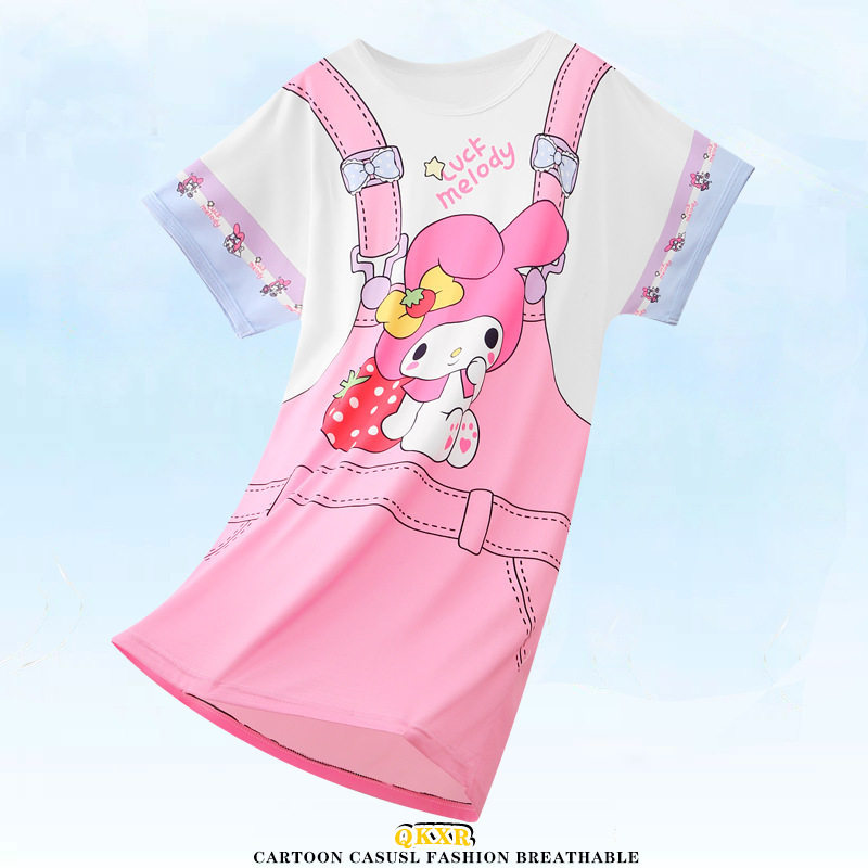 女童儿童睡裙薄款夏天3宝宝5公主风睡衣7melody sanrio连衣裙十岁