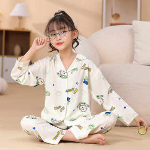 巴斯光年三眼仔儿童睡衣女孩女生女童女宝衣服春秋套装云朵棉薄款