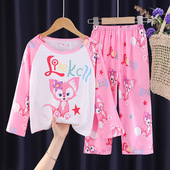 玲娜贝儿图案3女宝5女童7女生9女孩11岁小朋友春秋睡衣睡裤 两件套