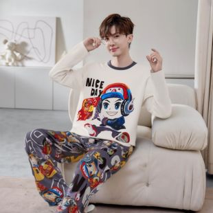 鲁邦七号睡衣春秋款薄长袖男童男孩五六七八九岁王者荣耀周边童装