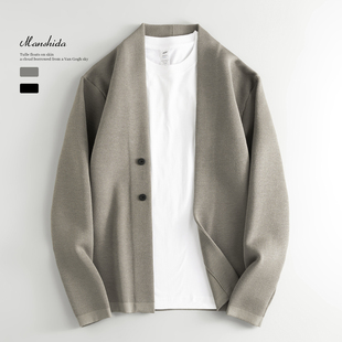 MSD 高级感开衫针织衫男款2025秋季新款商务休闲外穿毛衣外套弹力
