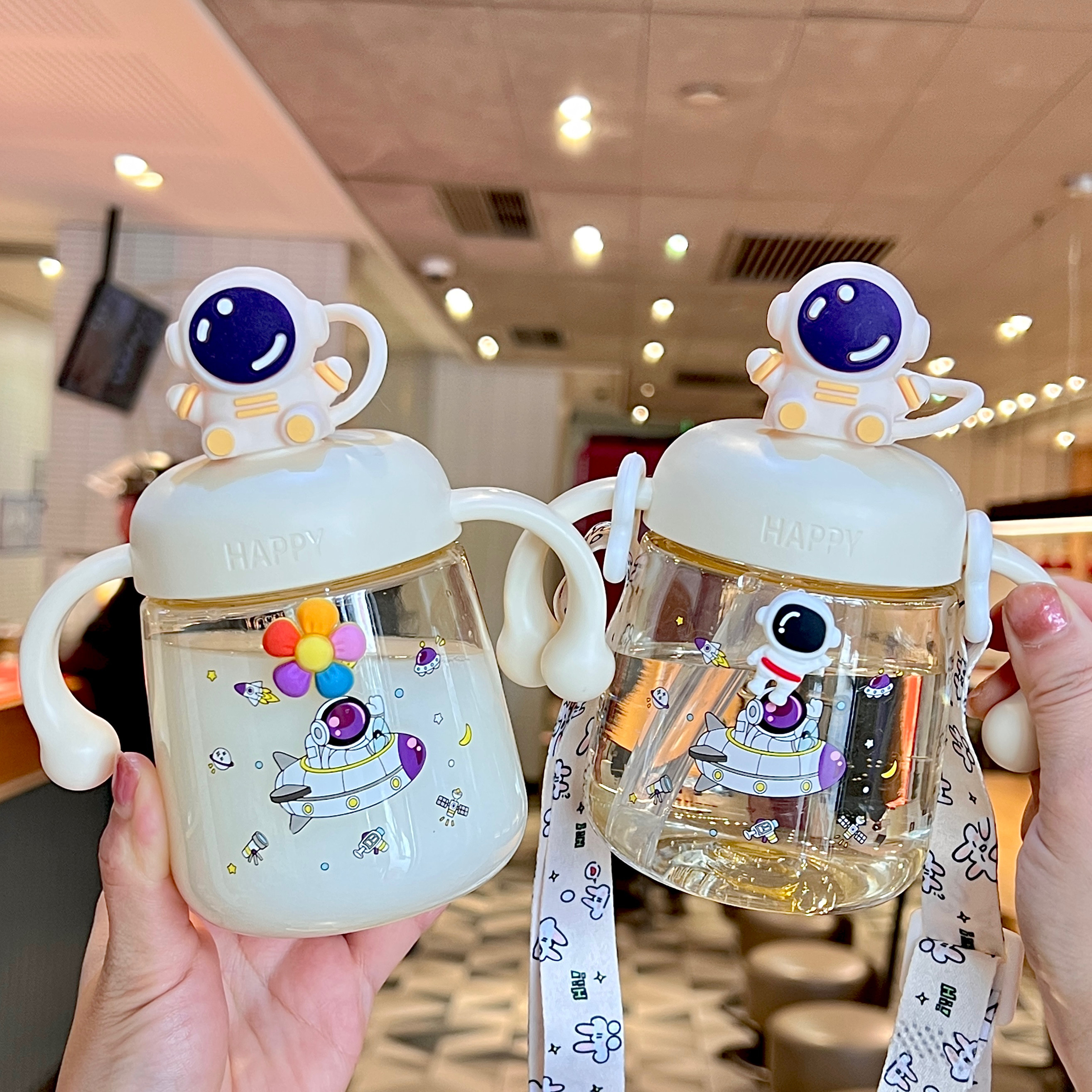 儿童牛奶杯1-3岁以上水瓶防摔直饮喝水杯宝宝喝奶杯吸管杯带刻度