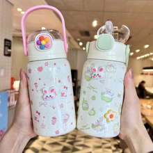 儿童保温杯女童高颜值2025新款幼儿园水壶小学生上学专用吸管水杯