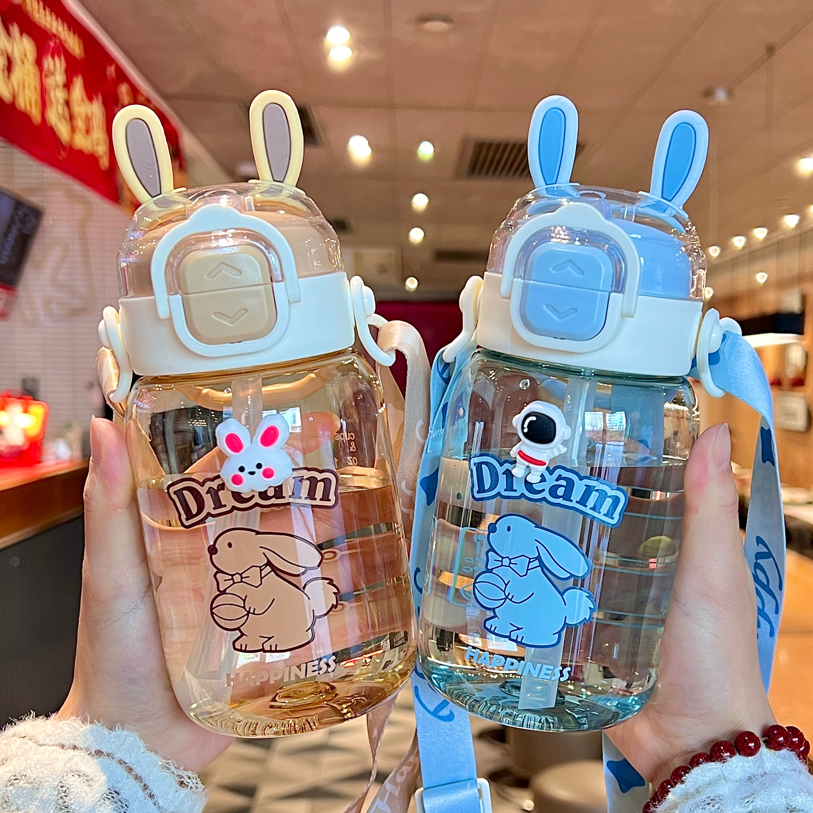 儿童水杯新款小孩刻度吸管杯小学生上学专用幼儿园宝宝男童喝水壶