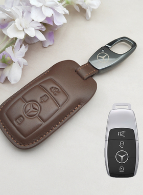 24款奔驰gls450进口车钥匙套加版GLC300壳GLE450/350真皮包23款扣