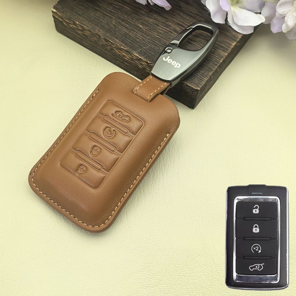 适用于24款进口吉普Jeep大切诺基钥匙包4xe新能源车改装钥匙套扣