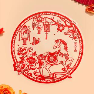 故宫静电贴中国风古典雅窗花2026马年PVC玻璃贴新春节日装饰布置