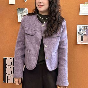 新款 外套2025年秋季 高级感名媛撞色百搭上衣女 气质小香风短款 大码