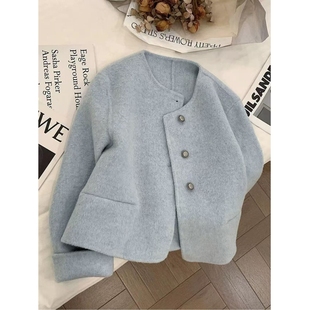 时尚 韩版 气质减龄上衣潮 爆款 简约气质小香风小个子圆领外套女秋季