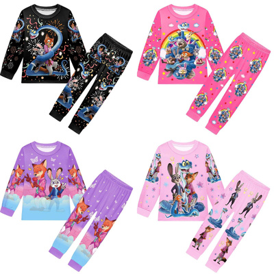 疯狂动物城2Zootopia儿童睡衣套装长袖长裤春秋女宝宝家居服套装
