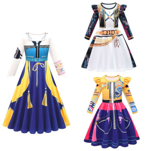 儿童连衣裙披风包包万圣节cosplay儿童裙 猎魔女团长款裙