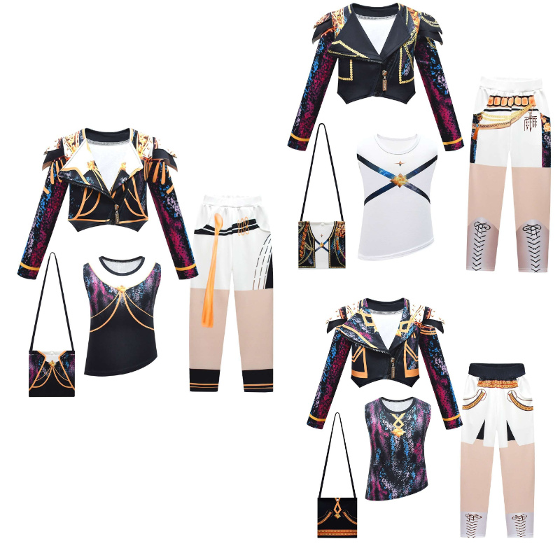 女童套装款cosplay猎魔女团服装万圣节嘉年华儿童表演四件套包包