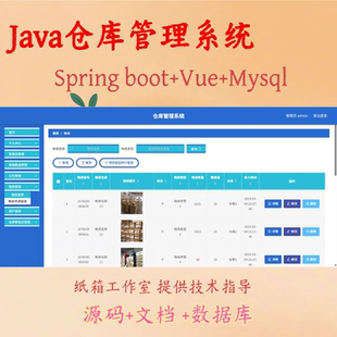 springboot vue 仓库管理系统源码javaweb项目源码 源码项目 文档