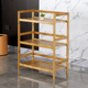 竹书架置物架落地简易多层置物架卧室储物柜客厅转角靠墙小书柜木