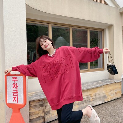 重工粉色宽松oversize小众卫衣