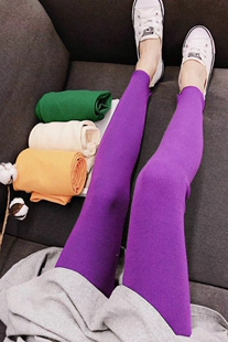 sunflower休闲裤2018秋冬韩版女装绿色彩色显瘦松紧腰打底裤外穿