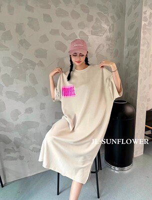 JLSUNFLOWER亮片春夏过膝宽松