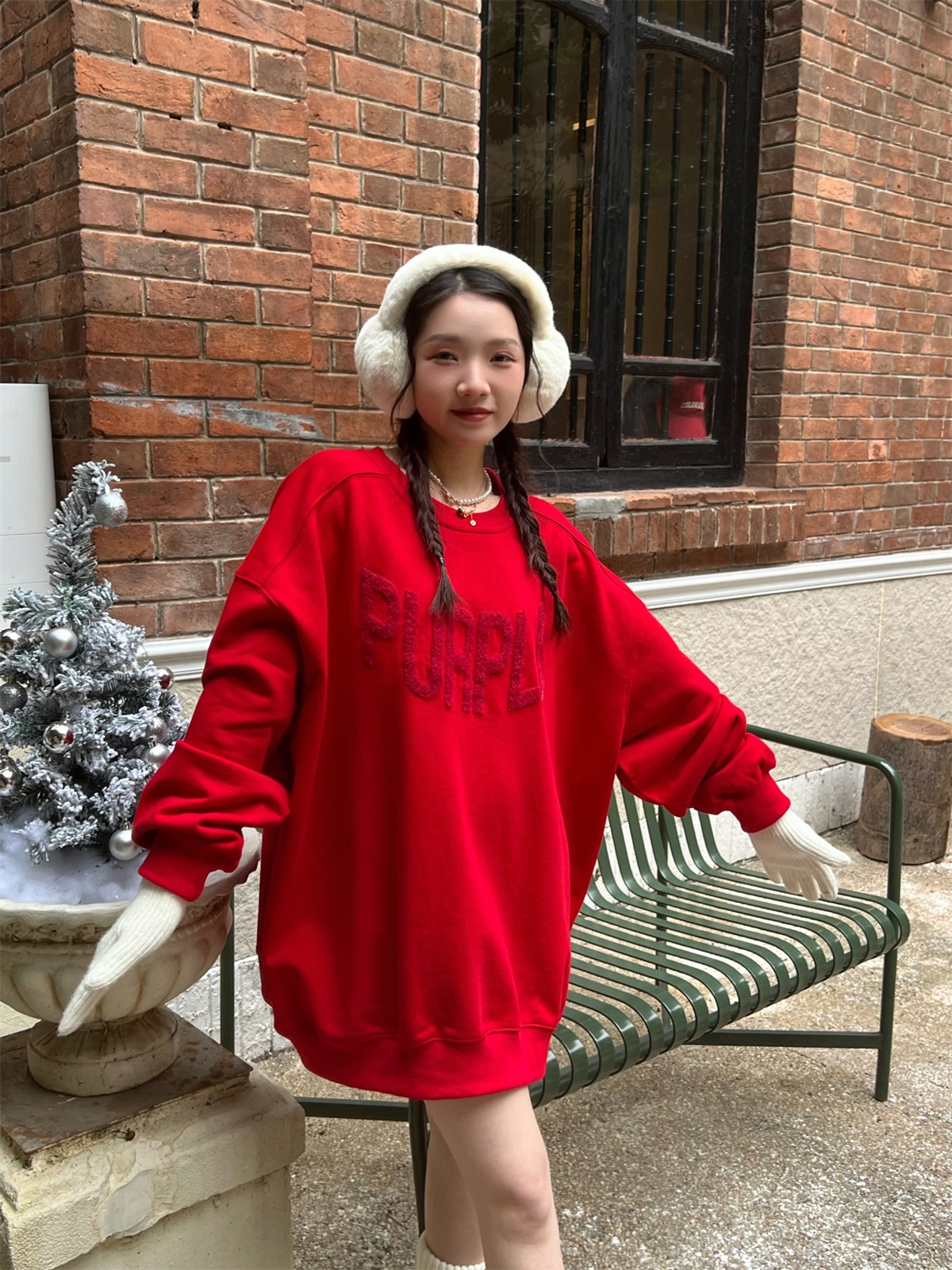 宽松韩版bf慵懒风大码刺绣卫衣女