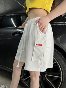 JL SUNFLOWER夏季宽松显瘦运动裤子女大码休闲短裤高腰a字阔腿裤