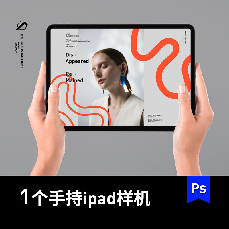 手持平板电脑ipad 智能贴图ps样机VI提案UI设计展示效果设计素材