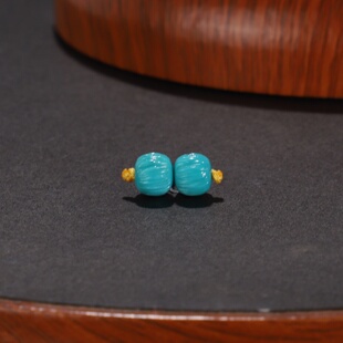 高货品质天然原矿绿松百香籽配珠老型珠高瓷蓝干净无铁线型号LS06