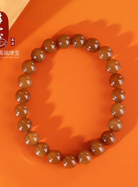 天然新疆和田玉切末糖焦糖色