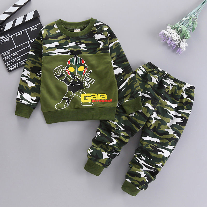 春秋2件套男童卫衣长袖迷彩服