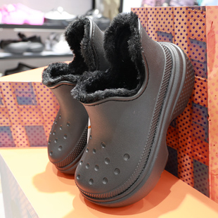 户外厚底棉靴210673 冬季 crocs女鞋 卡洛驰雪屋短靴加绒暖靴洞洞鞋