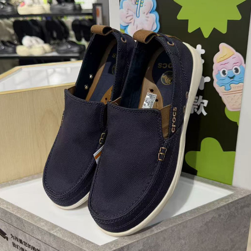 卡骆驰Crocs男鞋帆布鞋沃尔卢户外休闲一脚蹬透气懒人鞋207635