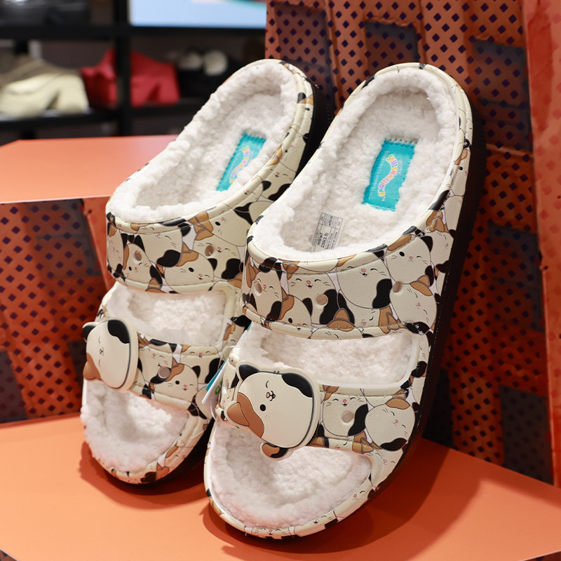 crocs卡洛驰加绒棉拖鞋保暖