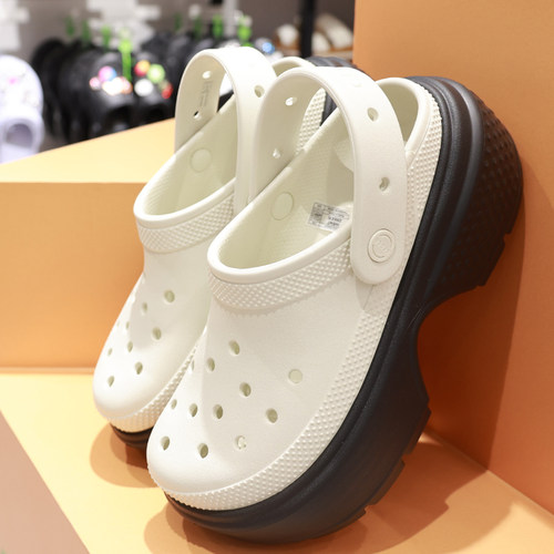 crocs雪屋洞洞鞋厚底凉鞋